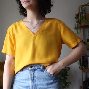 Vintage Yves Saint Laurent Silk Vneck